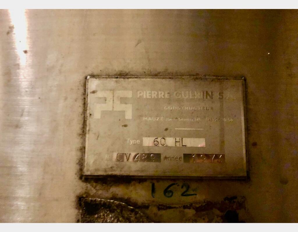 316L stainless steel tank - Vertical cylindrical - Flat bottom on feet
