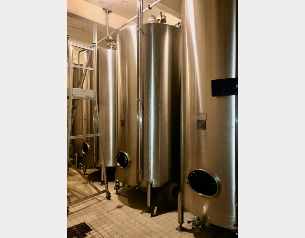 316L stainless steel tank - Vertical cylindrical - Flat bottom on feet