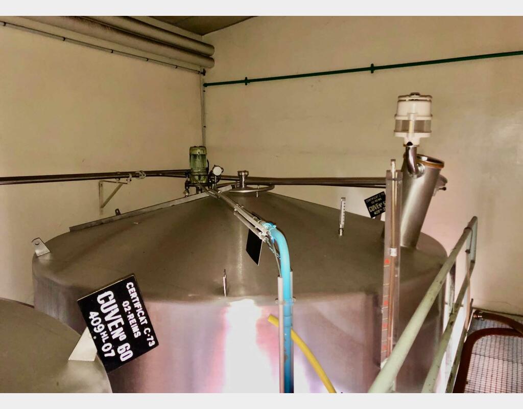 316L stainless steel tank - Agitated - Flat bottom inclined 2%