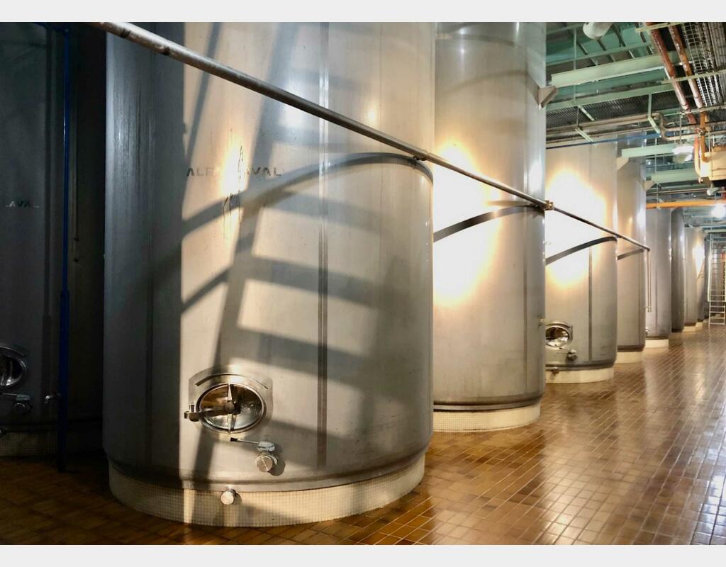 Cuve inox 316L - Thermorégulée - Fond plat incliné 2%