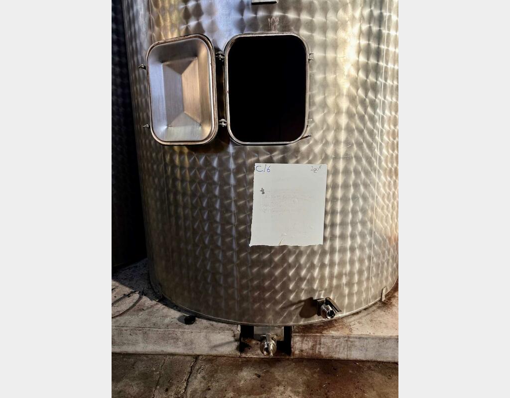 Cuve inox - Thermorégulee - Fond plat avec boitard