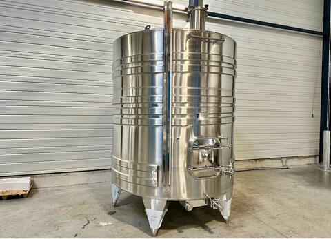 Cuve inox 316L - Circuit serpentin - Fond plat incliné - Fermée