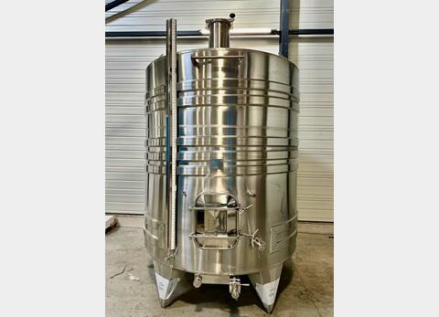Cuve inox 316L - Circuit serpentin - Fond plat incliné - Fermée