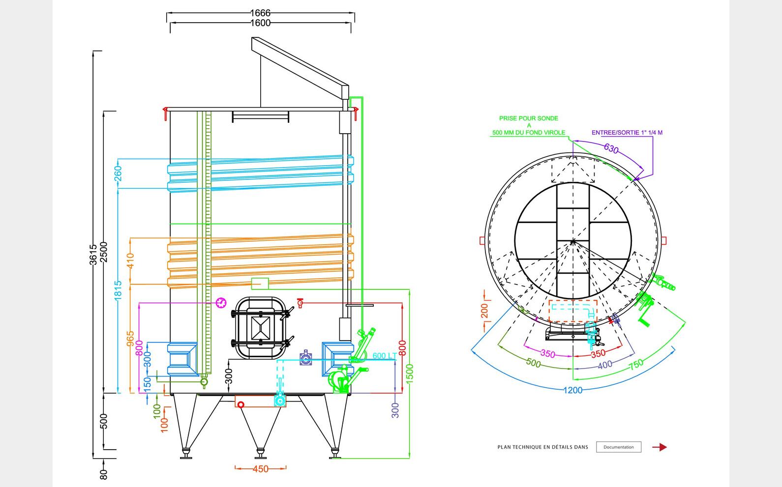 316L ss tank - Coil circuit 48.8 HL (4,880 litres) ARSILAC