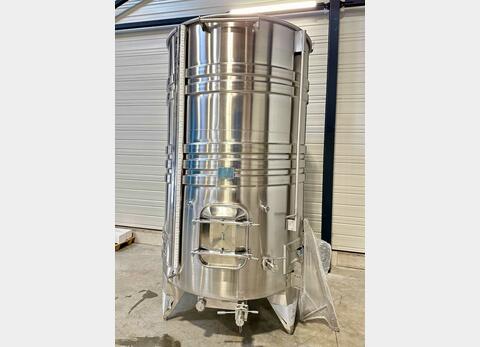 Cuve inox 316L - Circuit serpentin - Fond plat incliné - Chapeau flottant