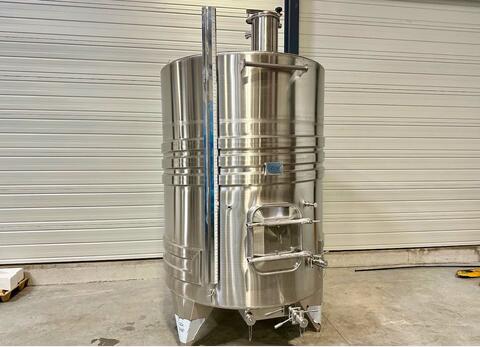 Cuve inox 316L - Circuit serpentin - Fond plat incliné - Fermée
