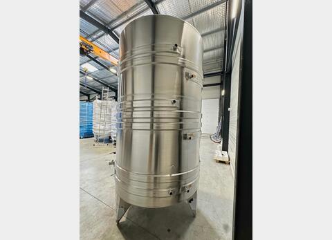 Cuve inox 316L - Circuit serpentin - Fond plat incliné - Fermée