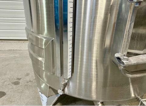 Cuve inox 316L - Circuit serpentin - Fond plat incliné - Fermée