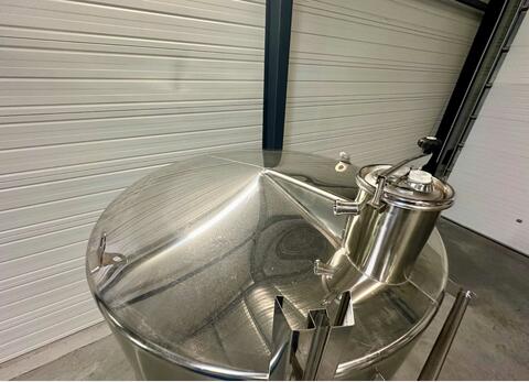 Cuve inox 316L - Circuit serpentin - Fond plat incliné - Fermée