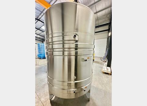 Cuve inox 316L - Circuit serpentin - Fond plat incliné - Fermée