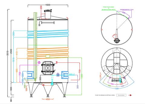 316L ss tank - Coil circuit 52.05 HL (5 205 litres) ARSILAC
