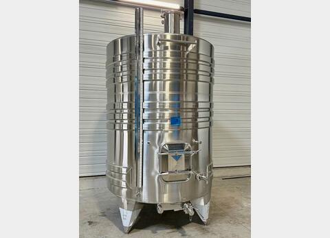 316L stainless steel tank - Coil circuit - Flat sloping bottom - Closed