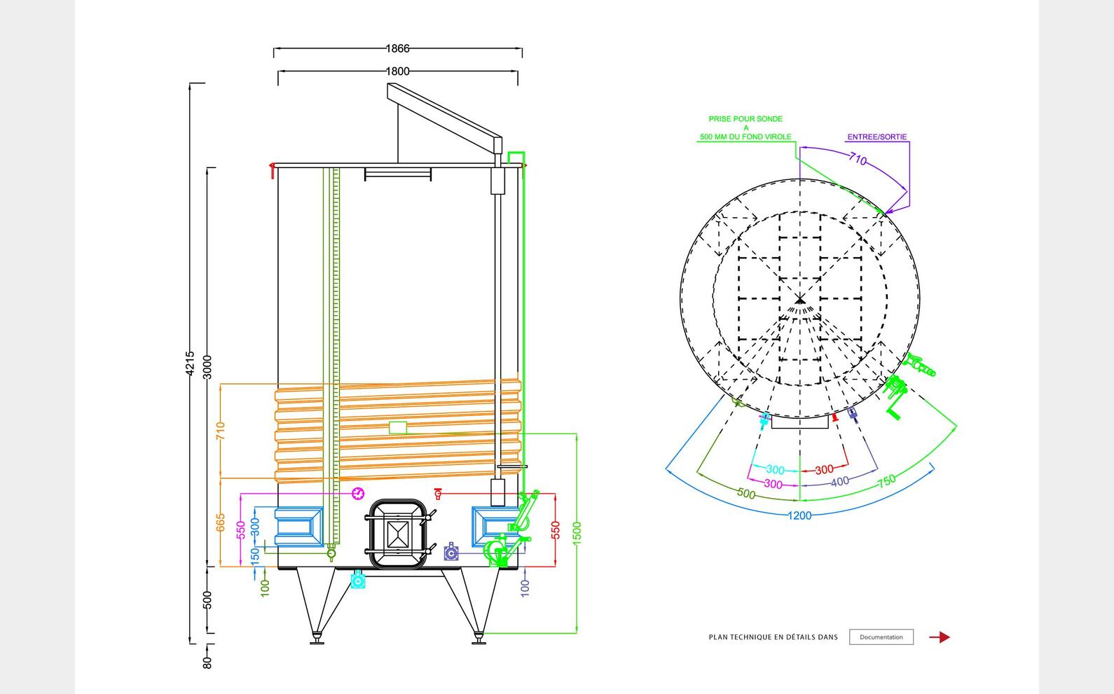 304 ss tank - Coil circuit 74.3 HL (7 436 litres) ARSILAC