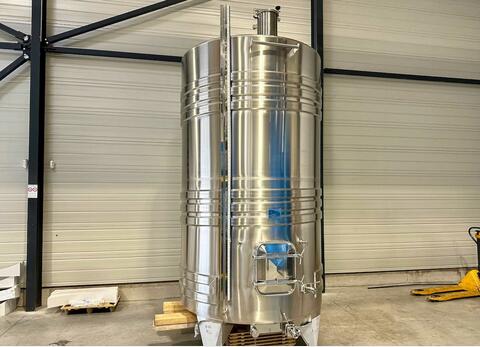 Cuve inox 316L - Circuit serpentin - Fond plat incliné - Fermée