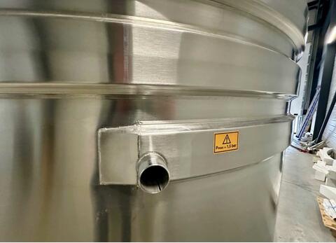 Cuve inox 316L - Circuit serpentin - Fond plat incliné - Fermée