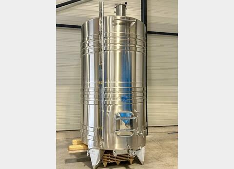 Cuve inox 316L - Circuit serpentin - Fond plat incliné - Fermée
