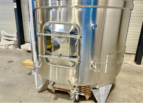 Cuve inox 316L - Circuit serpentin - Fond plat incliné - Fermée