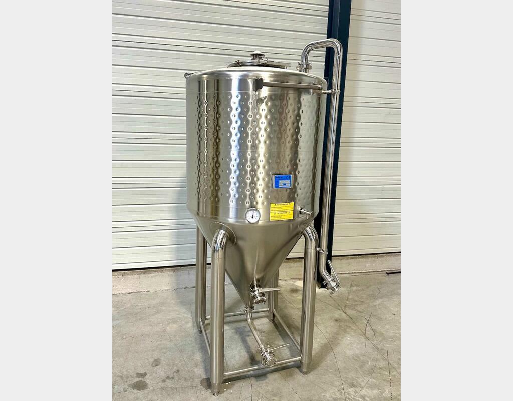 Cuve inox 304 - Cylindro-conique - Fermenteur - Fermée - Sur pieds