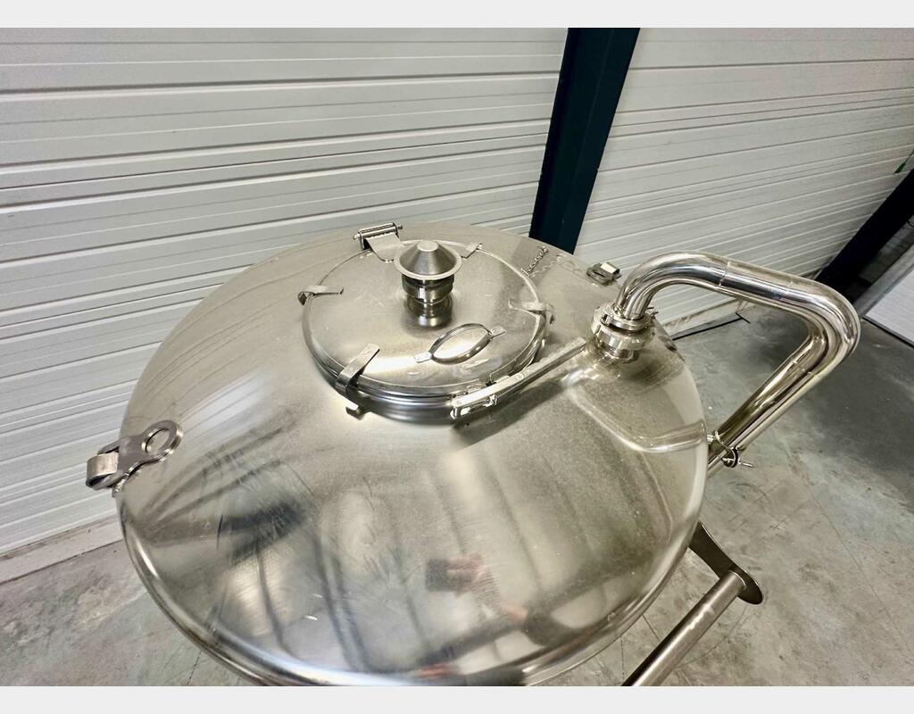Cuve inox 304 - Cylindro-conique - Fermenteur - Fermée - Sur pieds
