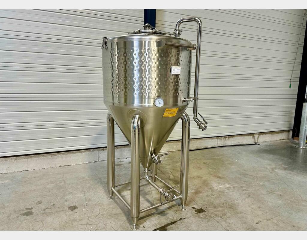 Cuve inox 304 - Cylindro-conique - Fermenteur - Fermée - Sur pieds