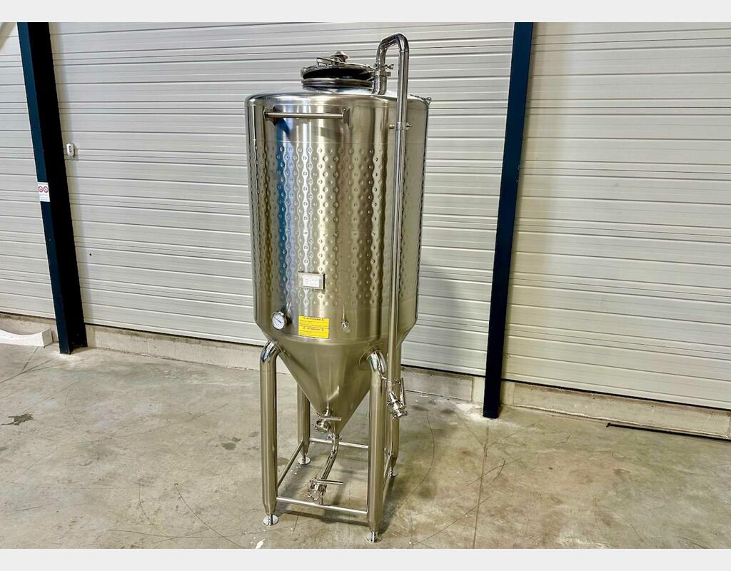 Cuve inox 304 - Cylindro-conique - Fermenteur - Fermée - Sur pieds