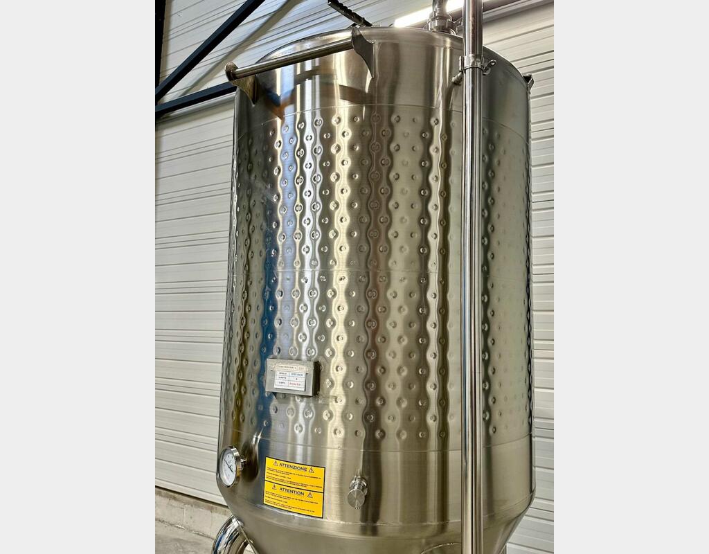 Cuve inox 304 - Cylindro-conique - Fermenteur - Fermée - Sur pieds