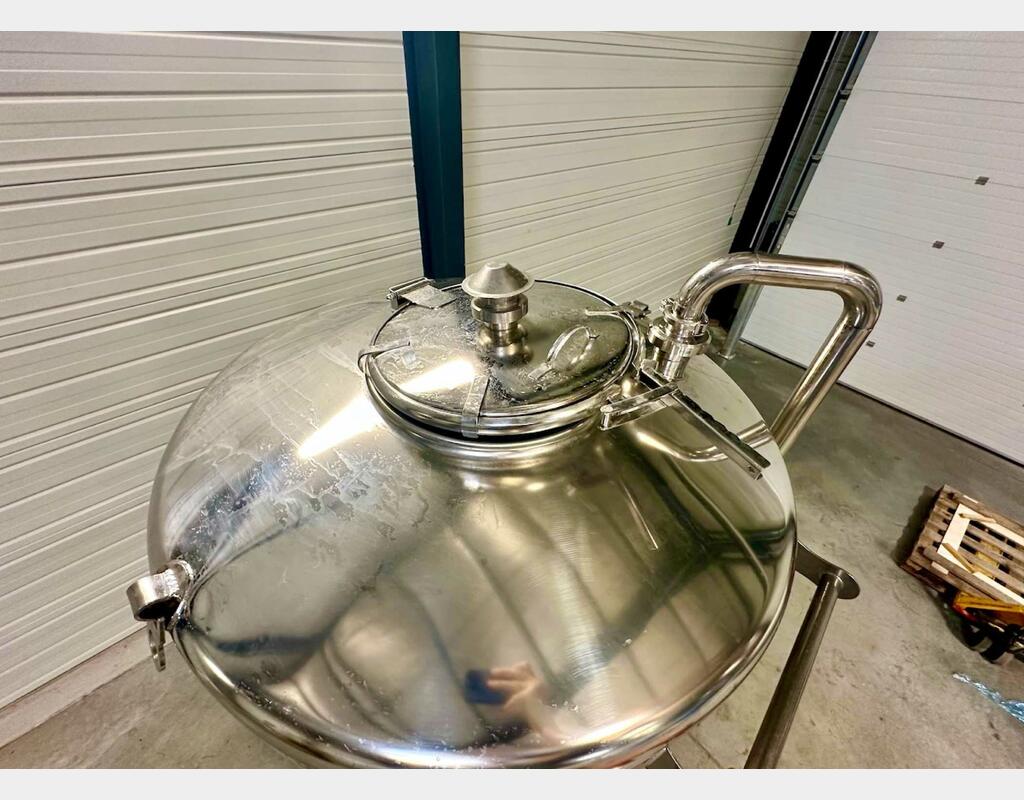 Cuve inox 304 - Cylindro-conique - Fermenteur - Fermée - Sur pieds