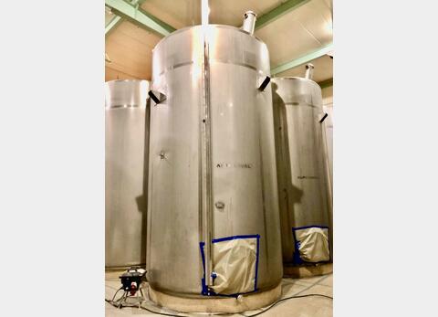 Cuve inox 316L - Thermorégulée - Fond plat incliné 2%