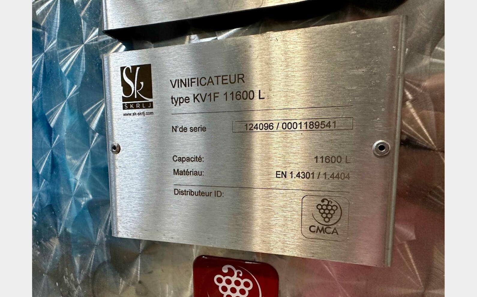 Cuve inox - Circuit nid d'abeilles 116 HL (11 600 litres) SKRLJ