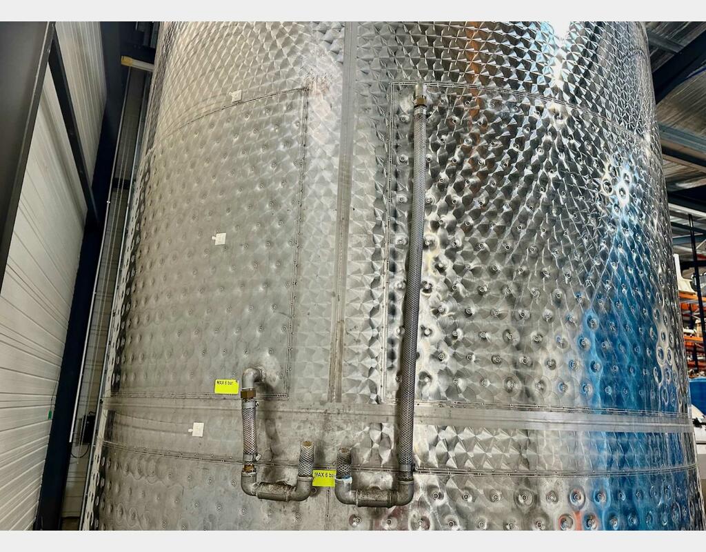 Cuve inox - Circuit nid d'abeilles - Fond plat incliné