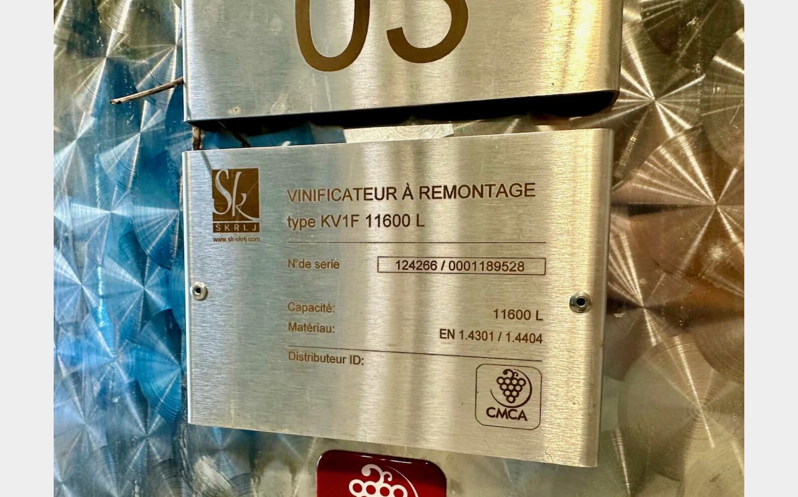 Cuve inox - Circuit nid d'abeilles 116 HL (11 600 litres) SKRLJ