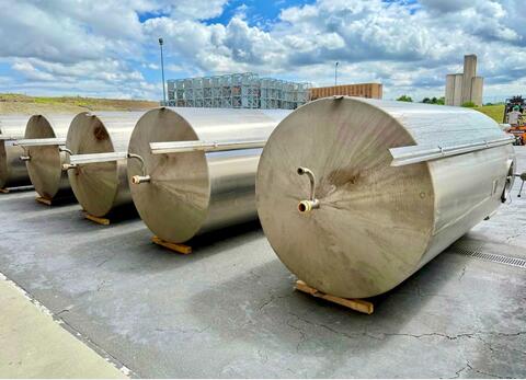 316L stainless steel tank - Vertical cylindrical - Flat bottom on feet
