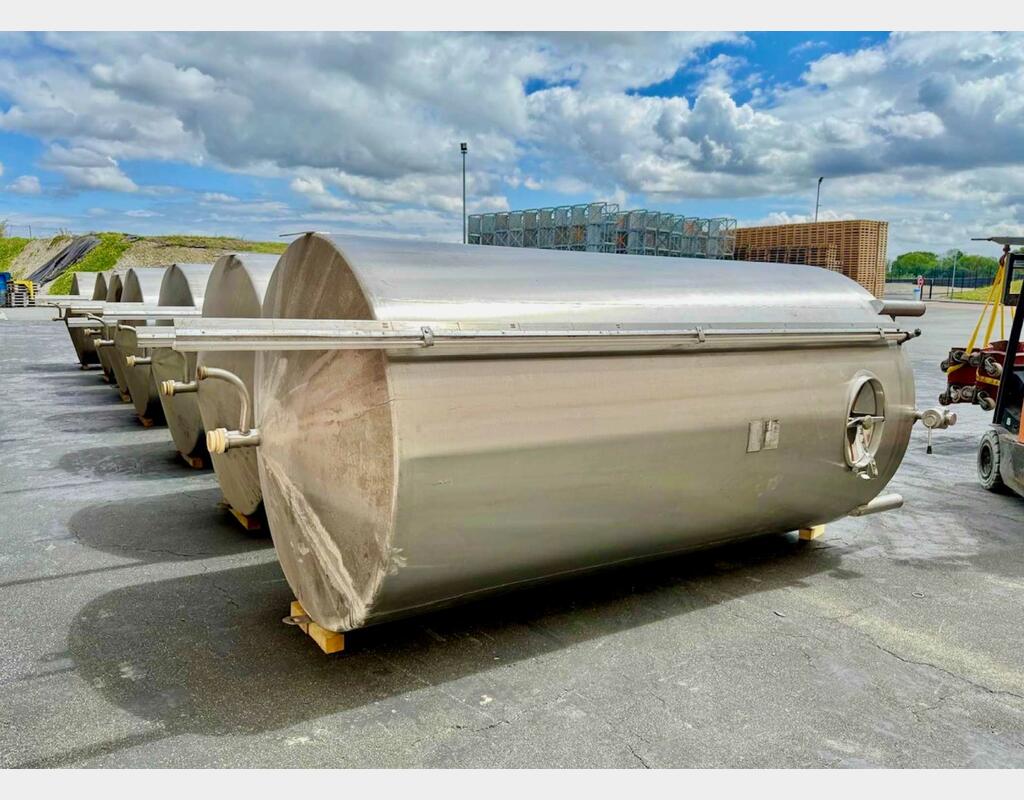 Cuve inox 316L - Fond plat sur pieds 60 HL (6 000 litres) PIERRE GUERIN