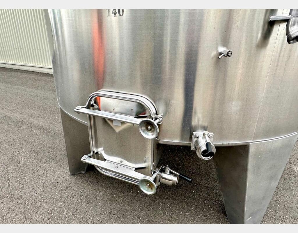 Cuve inox fermée - Thermorégulée - Cylindrique verticale sur pieds