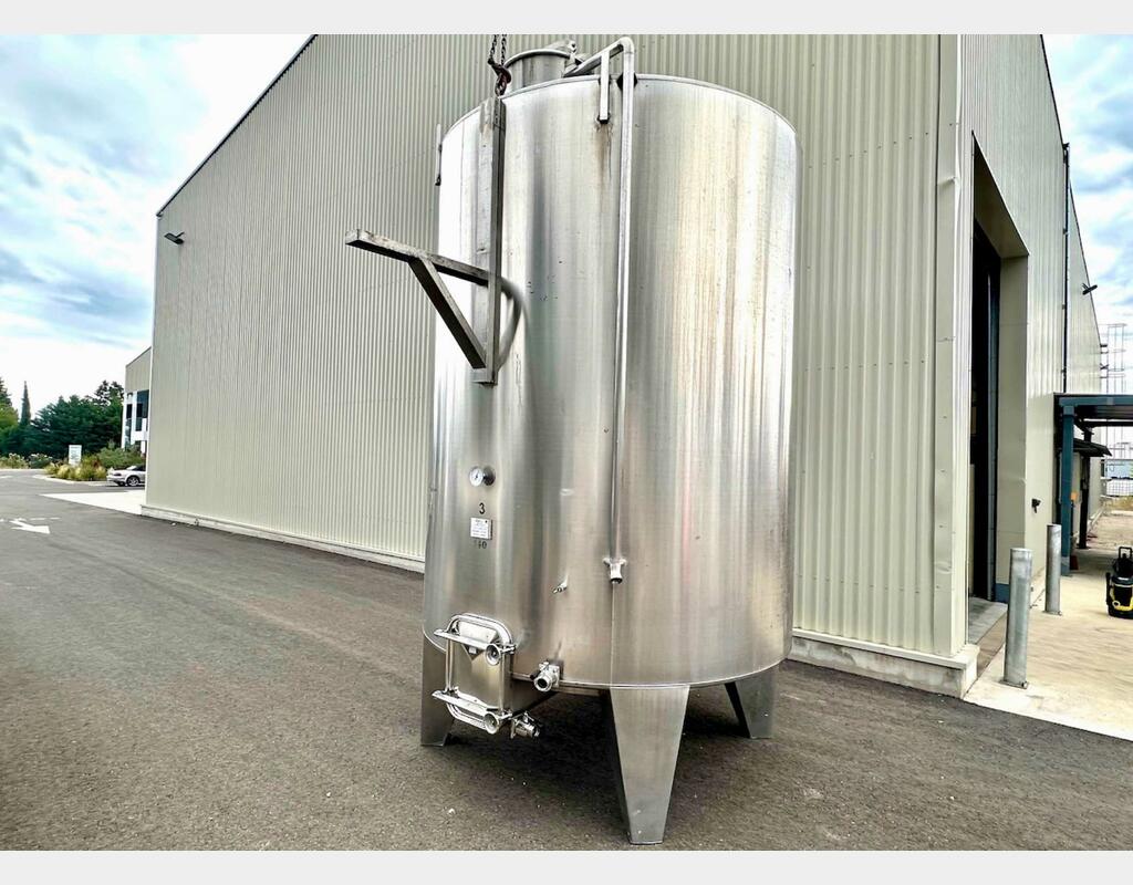 Cuve inox fermée - Thermorégulée - Cylindrique verticale sur pieds