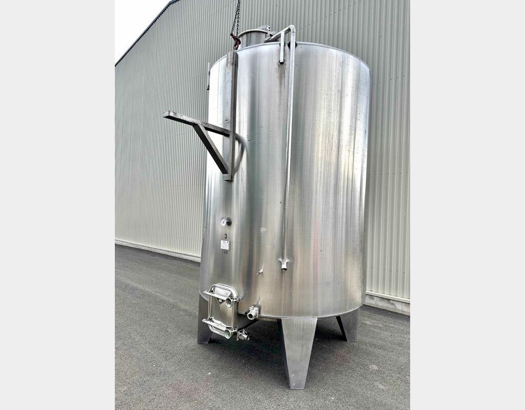 Cuve inox fermée - Thermorégulée - Cylindrique verticale sur pieds