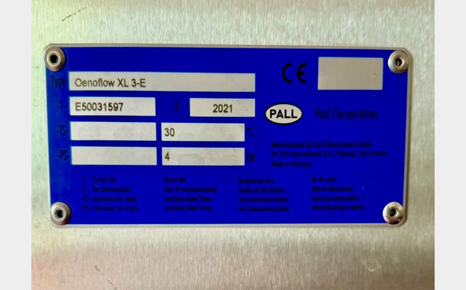 Filtre tangentiel - Oenoflow XL 3-E 30 &agrave; 45 HL/h PALL