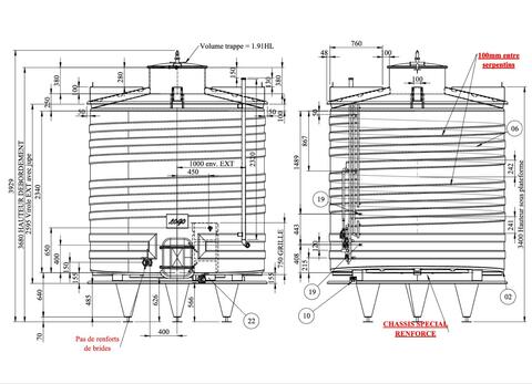 316L ss tank - Insulated 120 HL (12 000 liters) METALINOX