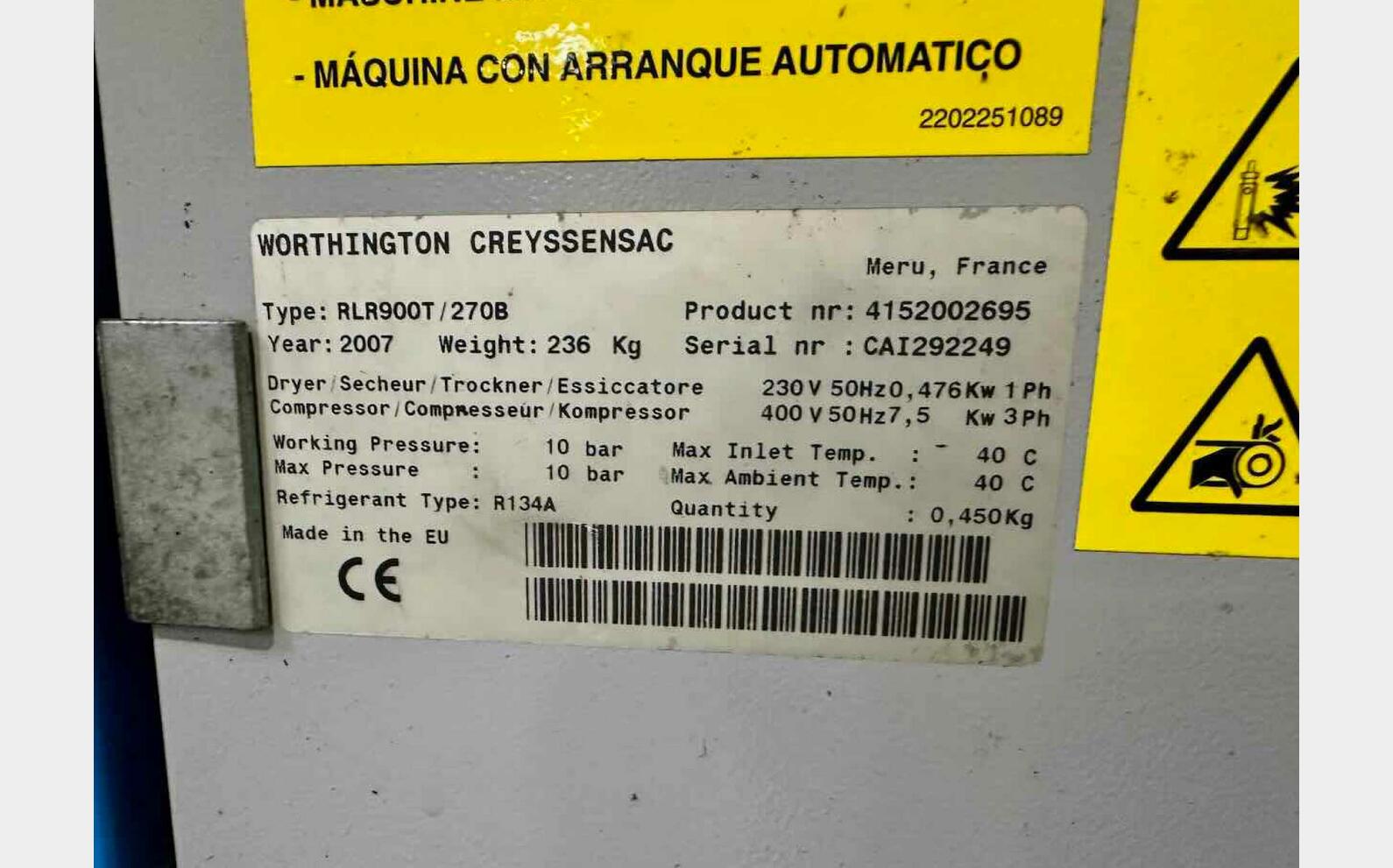 Compressor - Rll air 900 WORTHINGTON CREYSSENSAC