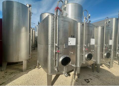 Rectangular stainless steel tank - Conical bottom - Outer finish: waxed