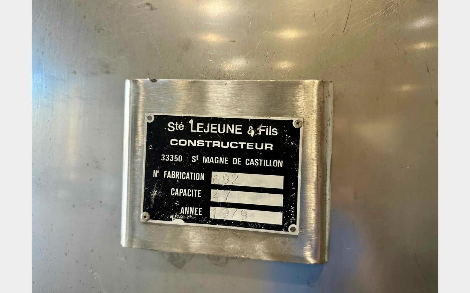 Ss tank - Floating top 47 HL (4,700 litres) LEJEUNE