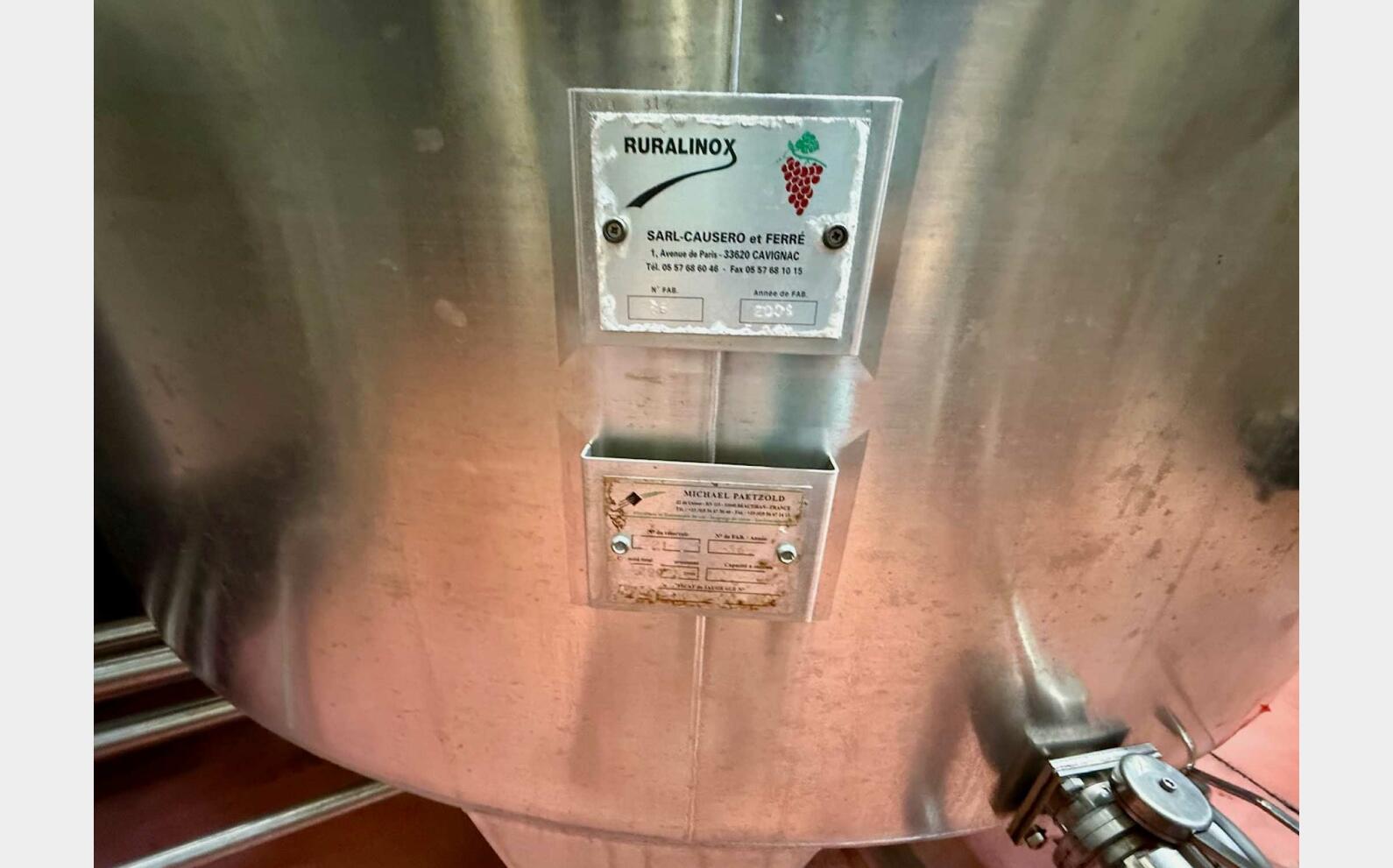 Cuve inox - Fond conique 298 HL (29 800 litres) RURALINOX