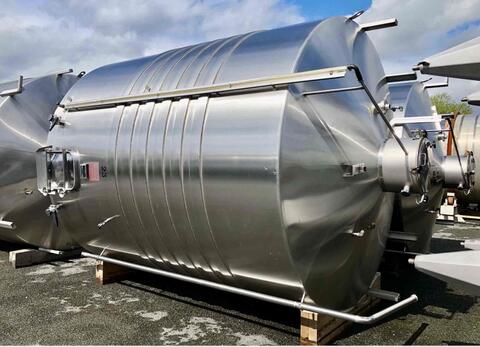 Temperature-controlled 304 stainless steel tank - Vertical, inclined flat bottom on legs Temperature-controlled 304 stainless steel tank - Vertical, inclined flat bottom on legs