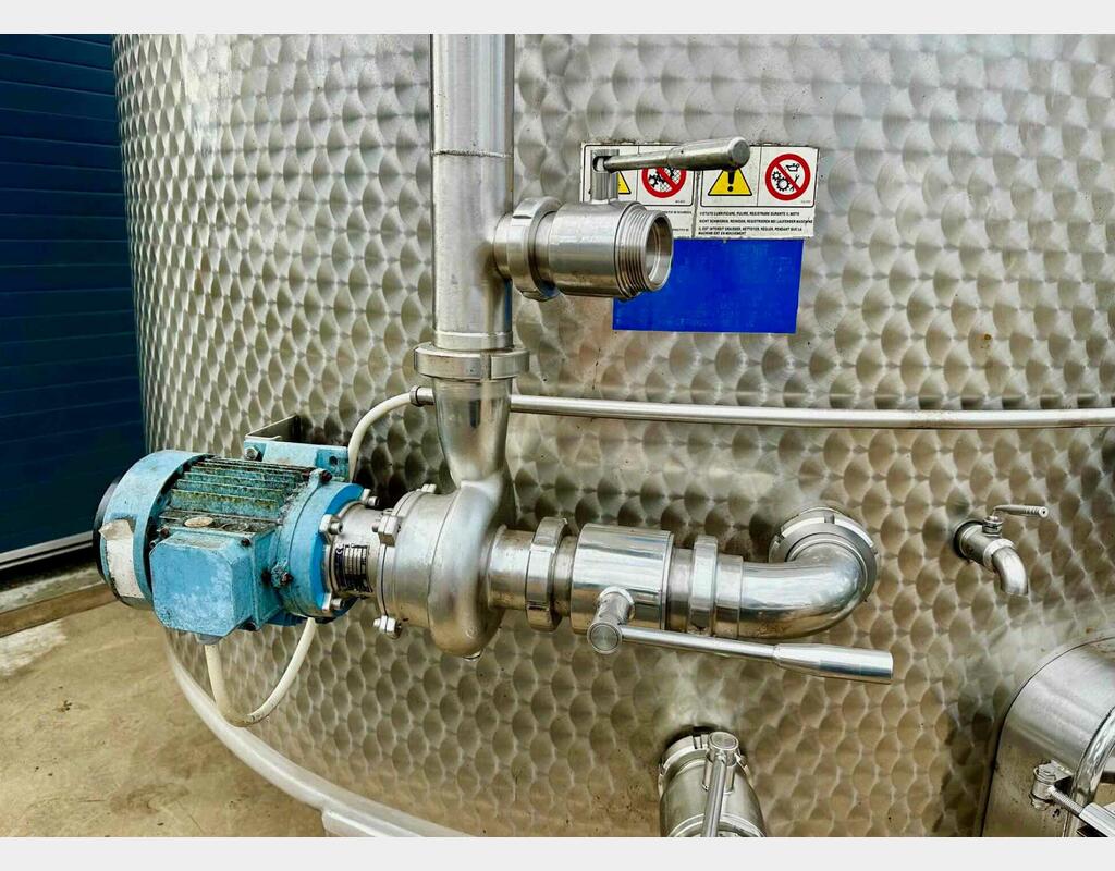 Cuve inox thermorégulée - Autovidante - Fond conique sur pieds