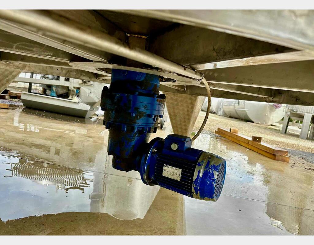 Cuve inox thermorégulée - Autovidante - Fond conique sur pieds