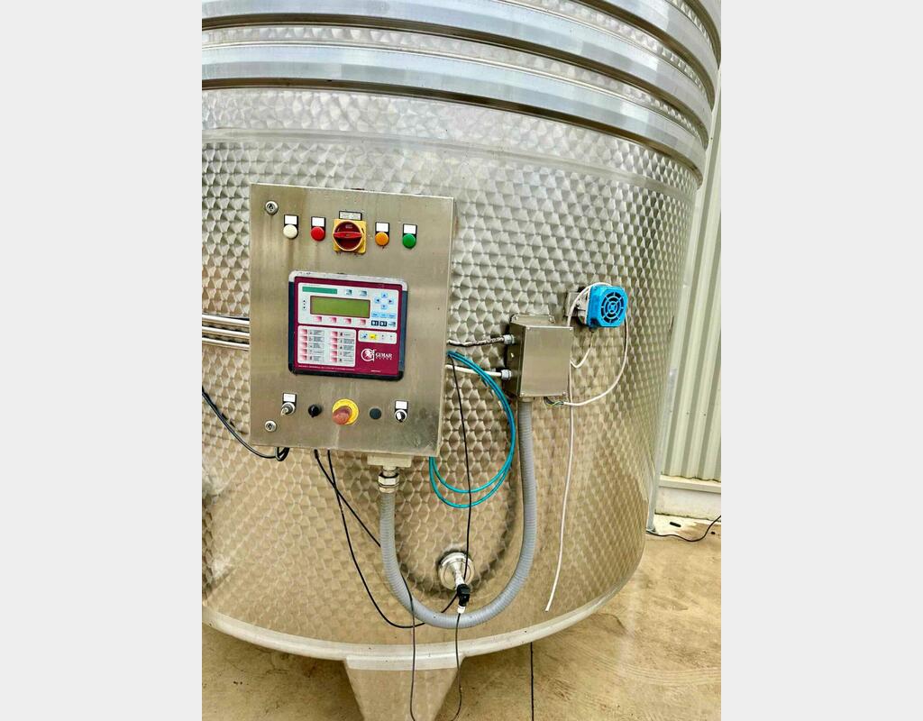 Cuve inox thermorégulée - Fond conique sur pieds