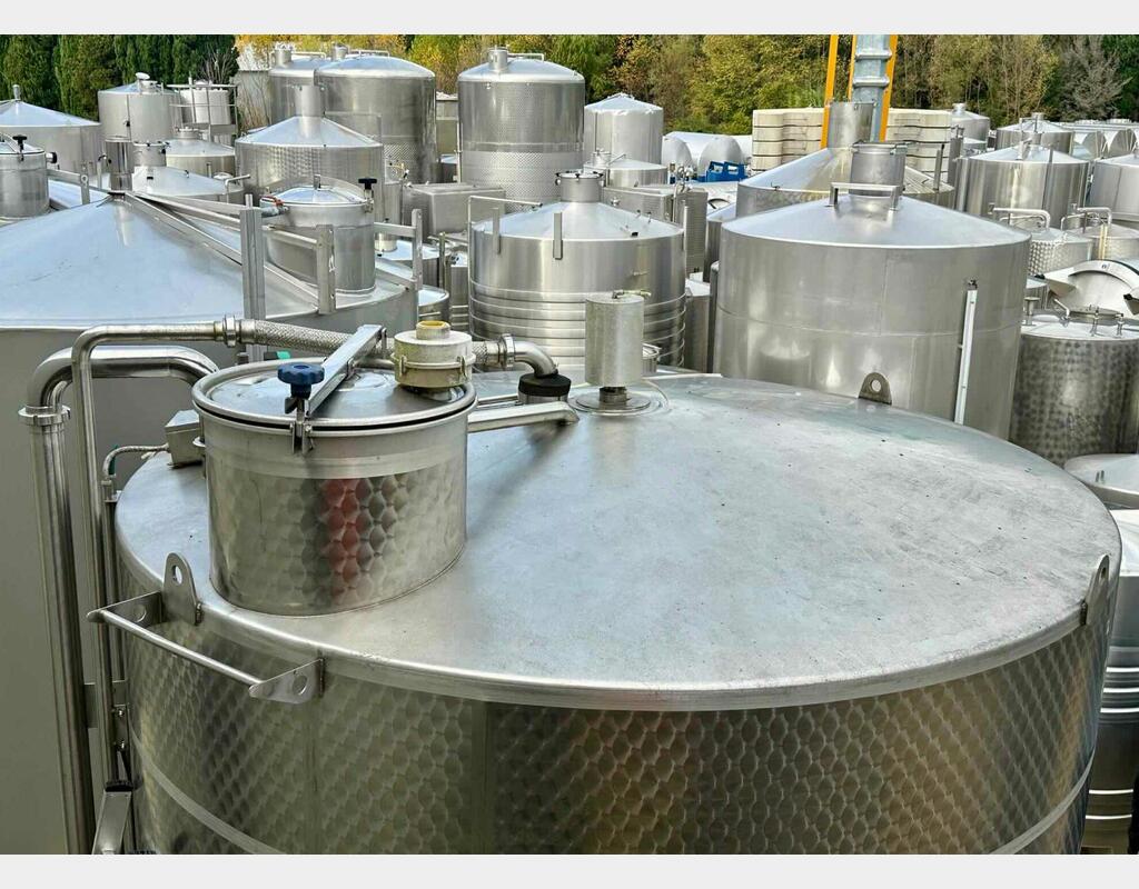 Cuve inox thermorégulée - Fond conique sur pieds