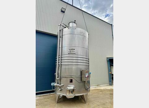 Temperature-controlled stainless steel tank - Conical bottom on legs
