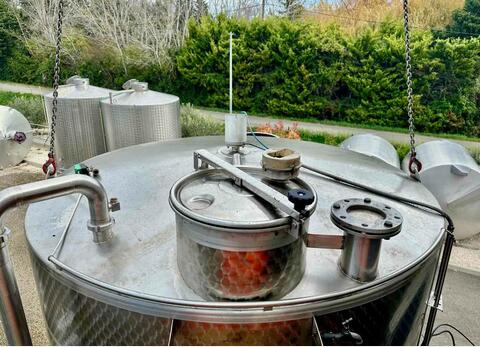 Temperature-controlled stainless steel tank - Self-draining - Conical bottom on legs