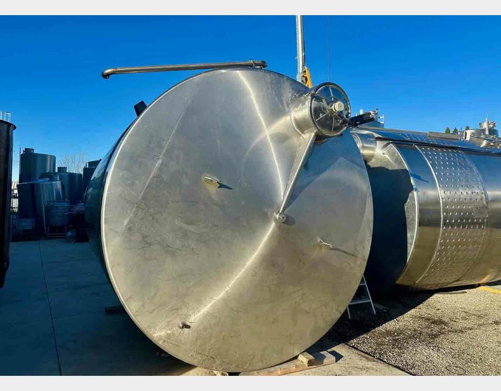 Temperature-controlled stainless steel tank - Conical bottom on legs